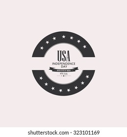 Isolated label with text for independence day