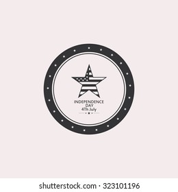 Isolated label with text for independence day