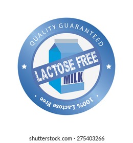 Isolated label with text and lactose free products. Vector illustration