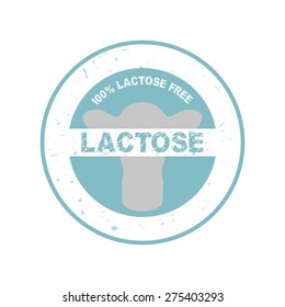 Isolated label with text and lactose free products. Vector illustration
