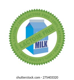 Isolated label with text and lactose free products. Vector illustration