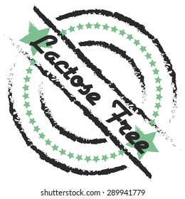 Isolated label with text for lactose free products. Vector illustration