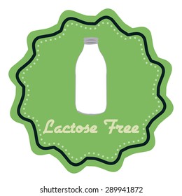 Isolated label with text for lactose free products. Vector illustration