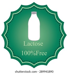 Isolated label with text for lactose free products. Vector illustration