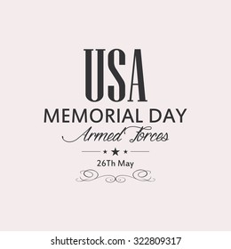 Isolated label with text for memorial day