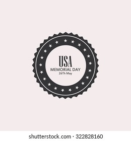 Isolated label with text for memorial day