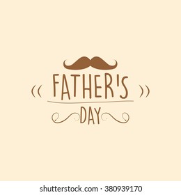 Isolated label with text and a mustache for father's day