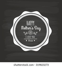 Isolated label with text on a black background for mother's day