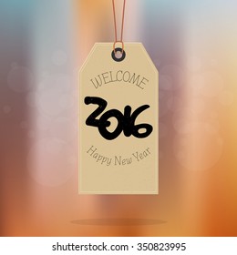 Isolated label with text on a colored background for new year celebrations