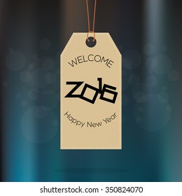 Isolated label with text on a colored background for new year celebrations