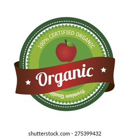 Isolated label with text for organic products. Vector illustration