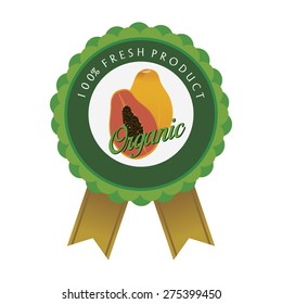 Isolated label with text for organic products. Vector illustration