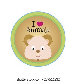an isolated label with text and a pretty animal