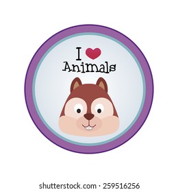 an isolated label with text and a pretty animal