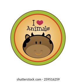 an isolated label with text and a pretty animal
