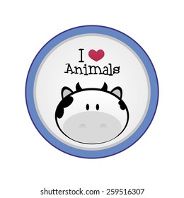 an isolated label with text and a pretty animal
