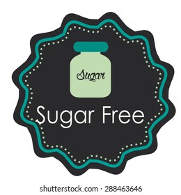 Isolated label with text for sugar free products. Vector illustration