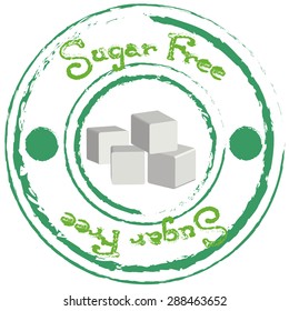 Isolated label with text for sugar free products. Vector illustration