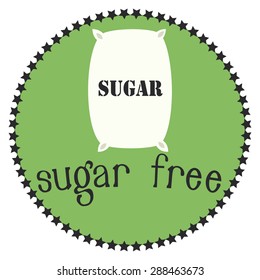 Isolated label with text for sugar free products. Vector illustration