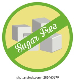 Isolated label with text for sugar free products. Vector illustration