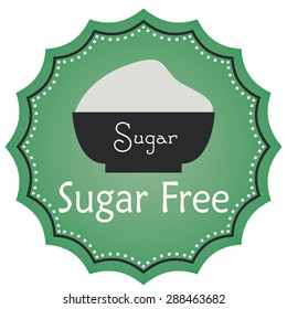 Isolated label with text for sugar free products. Vector illustration