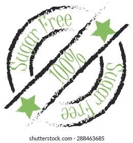 Isolated label with text for sugar free products. Vector illustration