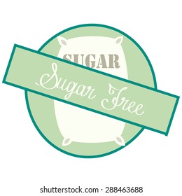 Isolated label with text for sugar free products. Vector illustration