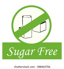Isolated label with text for sugar free products. Vector illustration