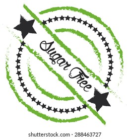 Isolated label with text for sugar free products. Vector illustration