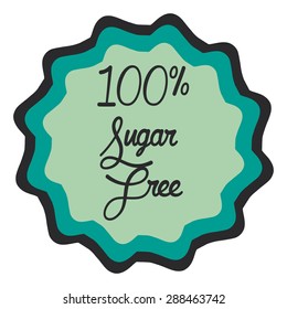 Isolated label with text for sugar free products. Vector illustration