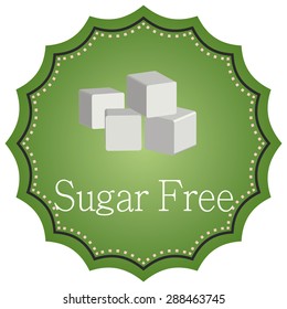 Isolated label with text for sugar free products. Vector illustration
