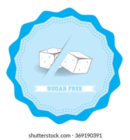 Isolated label with text for sugar free products on a white background