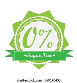 Isolated label with text for sugar free products on a white background