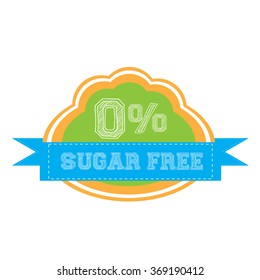 Isolated label with text for sugar free products on a white background