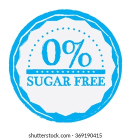Isolated label with text for sugar free products on a white background