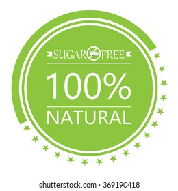 Isolated label with text for sugar free products on a white background