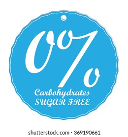 Isolated label with text for sugar free products on a white background