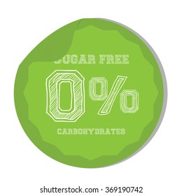 Isolated label with text for sugar free products on a white background