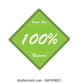 Isolated label with text for sugar free products on a white background