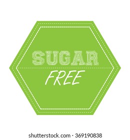 Isolated label with text for sugar free products on a white background