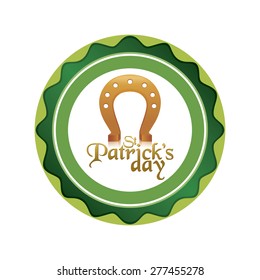 Isolated label with text and a traditional element for patrick's day. Vector illustration