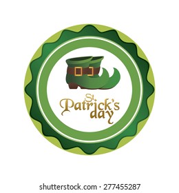 Isolated label with text and a traditional element for patrick's day. Vector illustration
