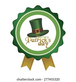 Isolated label with text and a traditional element for patrick's day. Vector illustration