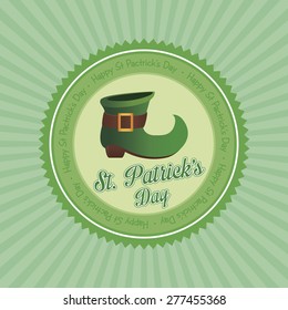 Isolated label with text and a traditional element for patrick's day. Vector illustration