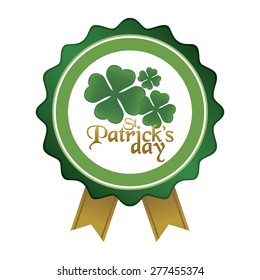 Isolated label with text and a traditional element for patrick's day. Vector illustration