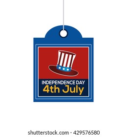 Isolated label with text and a traditional hat for independence day celebrations
