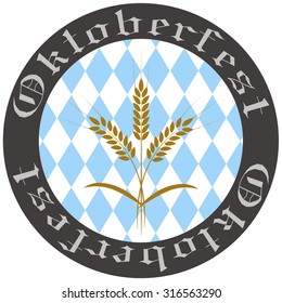 Isolated label with traditional elements for oktoberfest