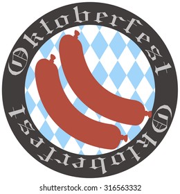 Isolated label with traditional elements for oktoberfest