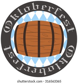 Isolated label with traditional elements for oktoberfest