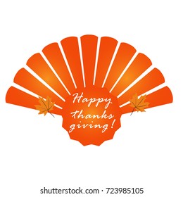 Isolated label with turkey feathers, Thanksgiving day vector illustration